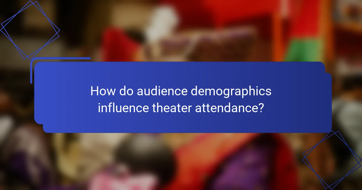 How do audience demographics influence theater attendance?