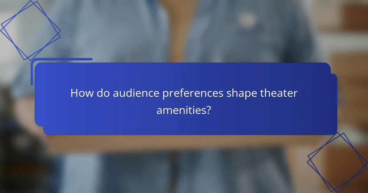 How do audience preferences shape theater amenities?