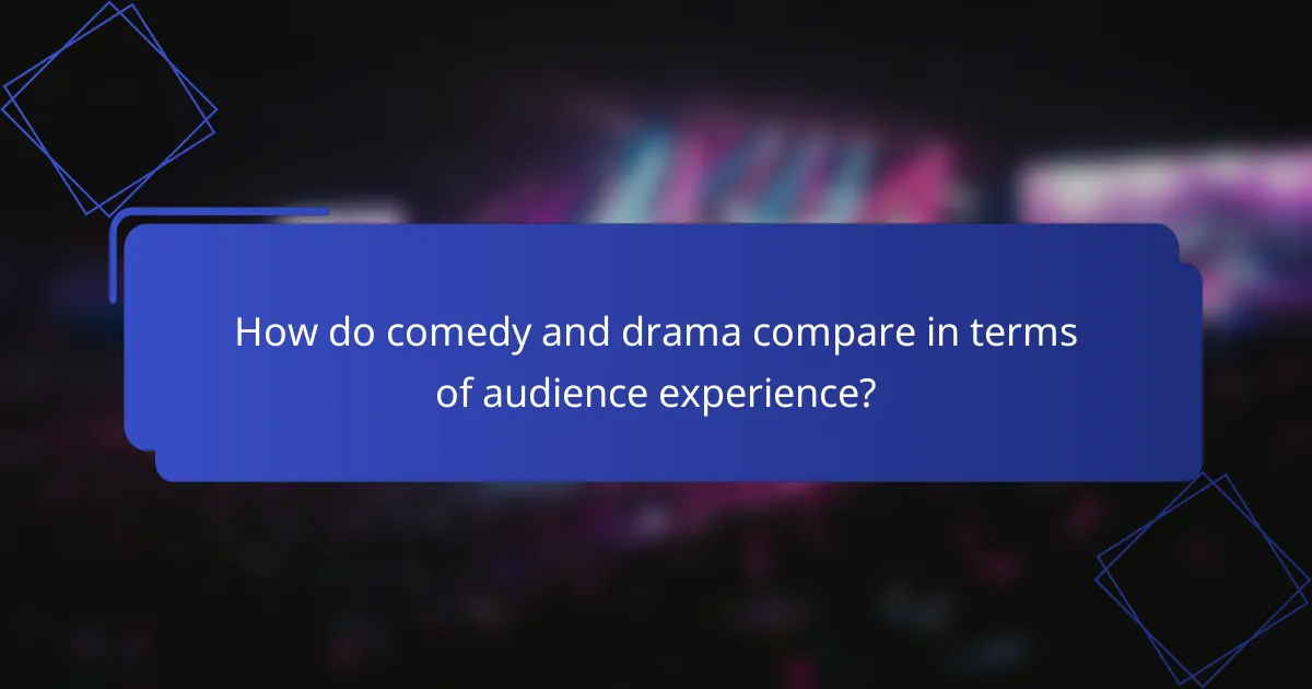 How do comedy and drama compare in terms of audience experience?