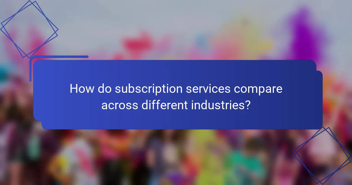 How do subscription services compare across different industries?