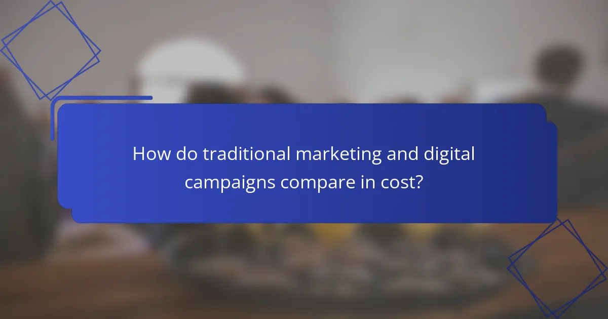 How do traditional marketing and digital campaigns compare in cost?