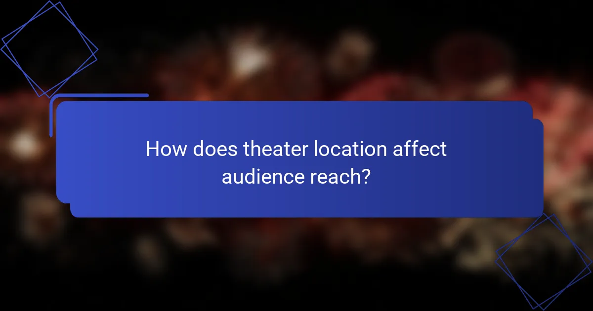 How does theater location affect audience reach?