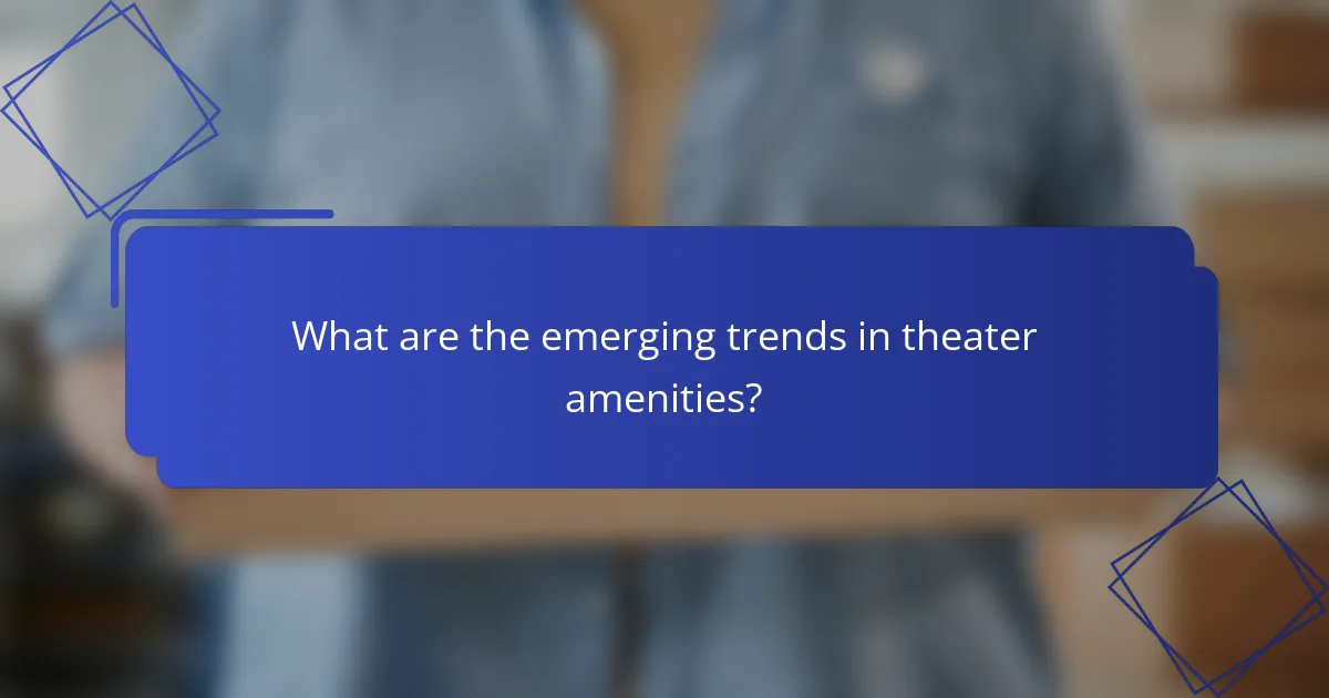 What are the emerging trends in theater amenities?