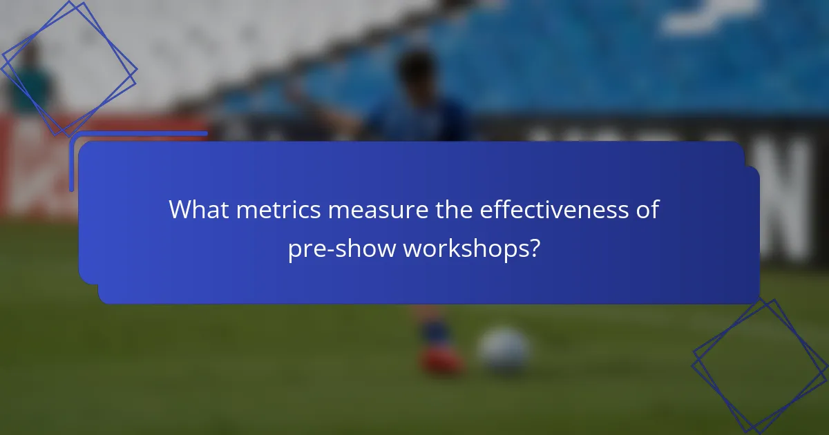 What metrics measure the effectiveness of pre-show workshops?
