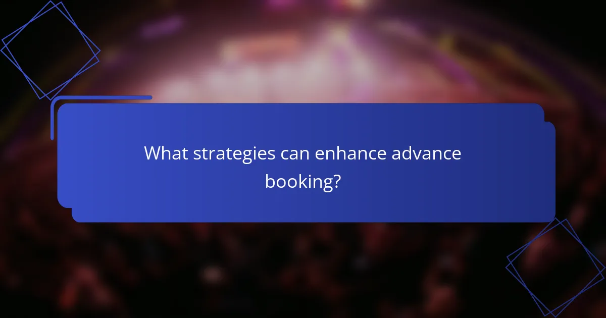 What strategies can enhance advance booking?