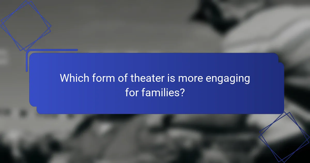 Which form of theater is more engaging for families?