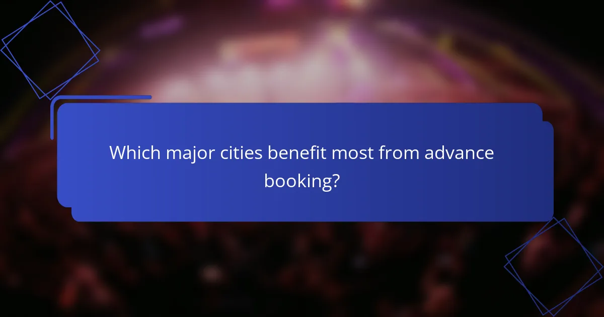 Which major cities benefit most from advance booking?